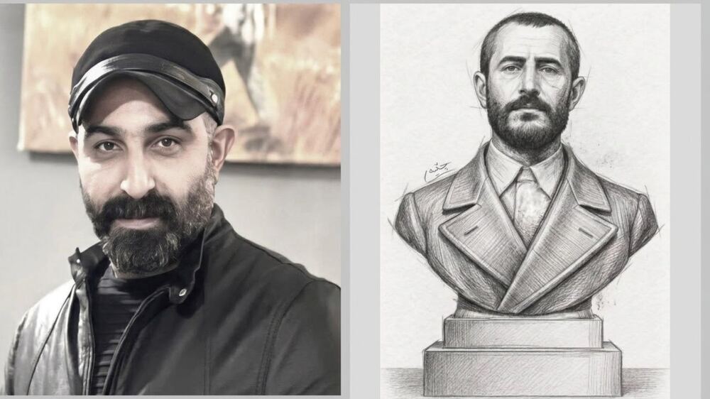 Kürt heykeltıraş Çêner Nizar, Kerkük’te Kadı Muhammed’in yeni heykelini yapıyor