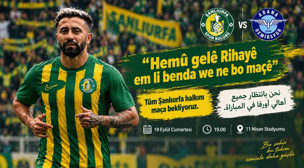 Şanlıurfaspor, Adana Demirspor Maçına Üç Dilde Davet Videosu Paylaştı